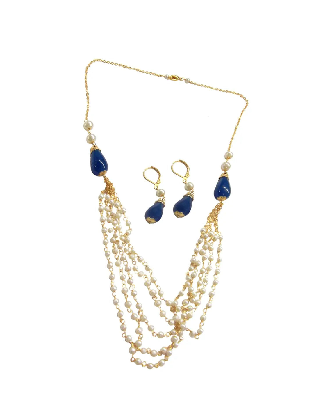 Gold-Plated Pearl Layered Necklace Set
