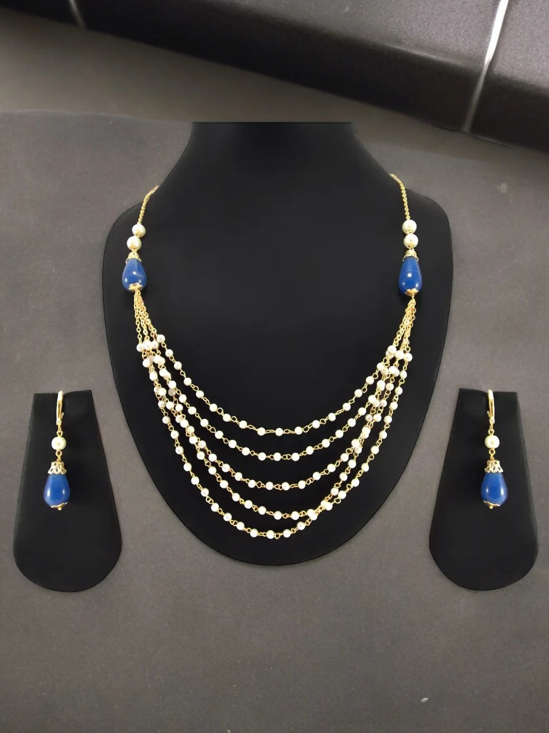 Gold-Plated Pearl Layered Necklace Set