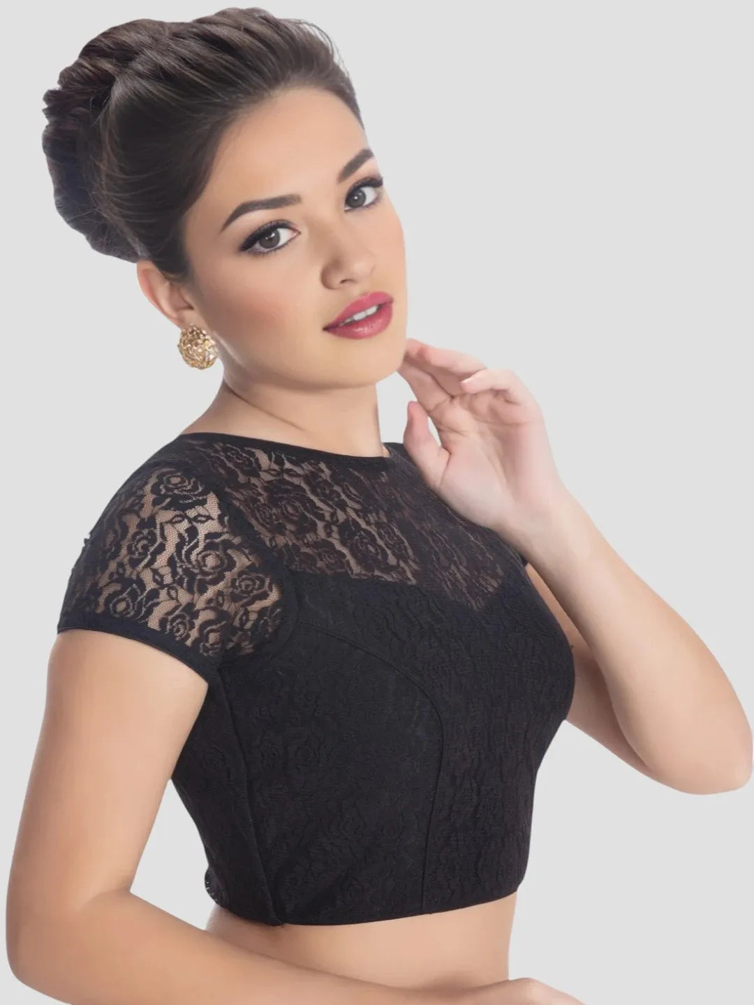 Chic Black Floral Blouse