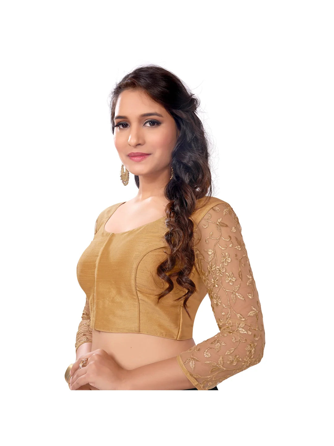 Silk Sleeve Embroidered Blouse