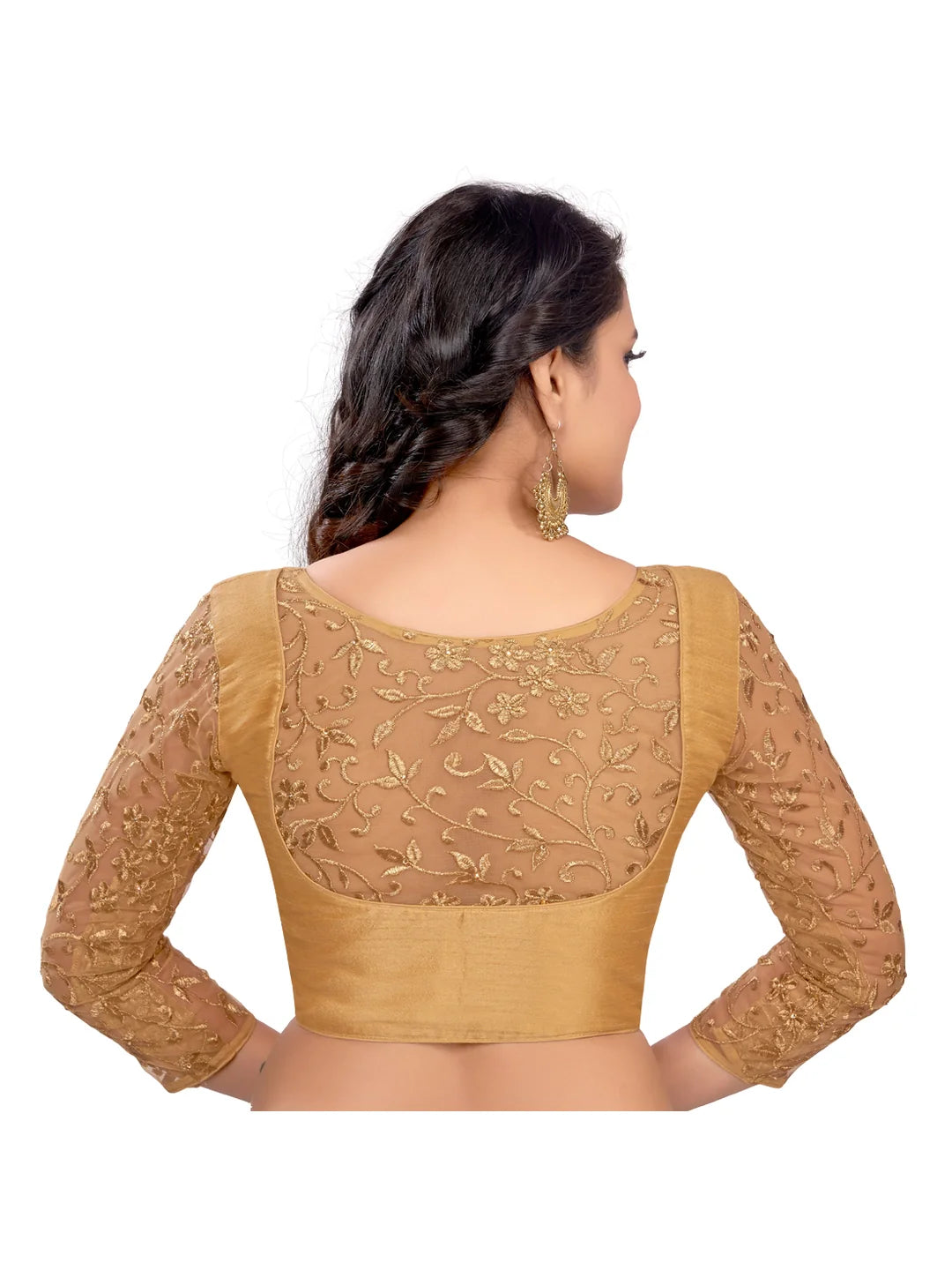 Silk Sleeve Embroidered Blouse