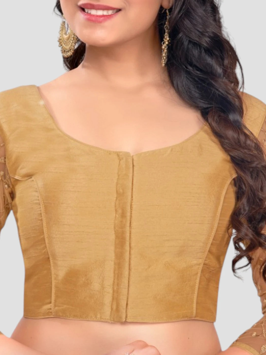 Silk Sleeve Embroidered Blouse