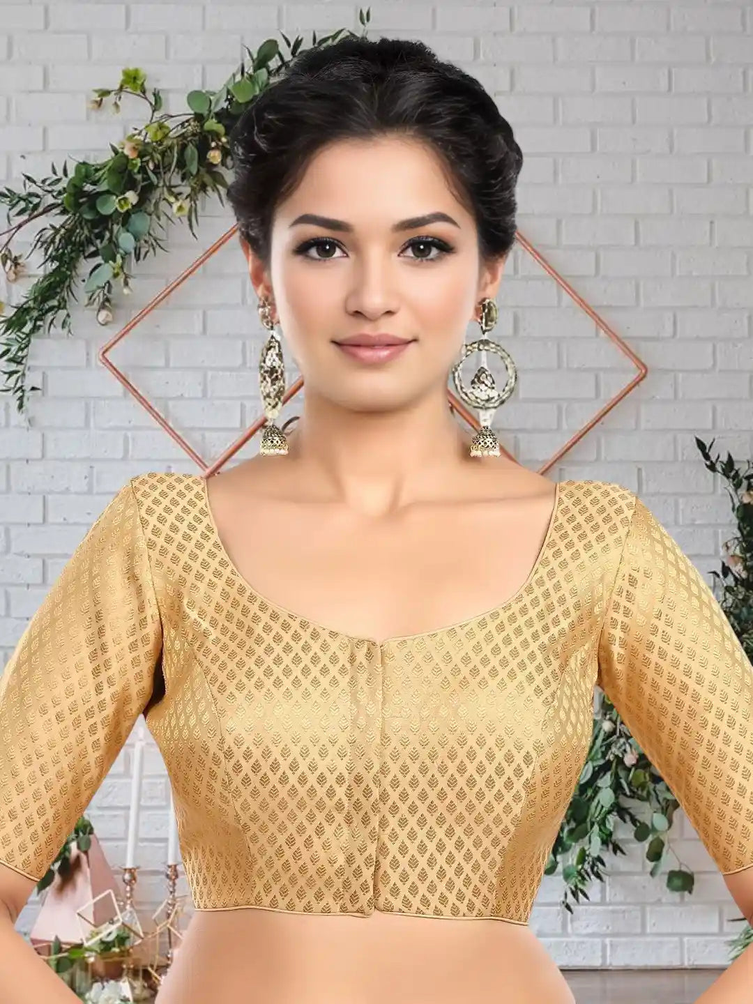 Golden Leaf Print Blouse