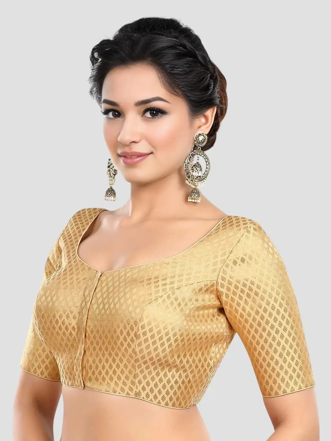 Golden Leaf Print Blouse