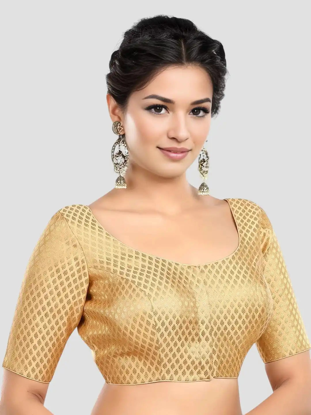 Golden Leaf Print Blouse