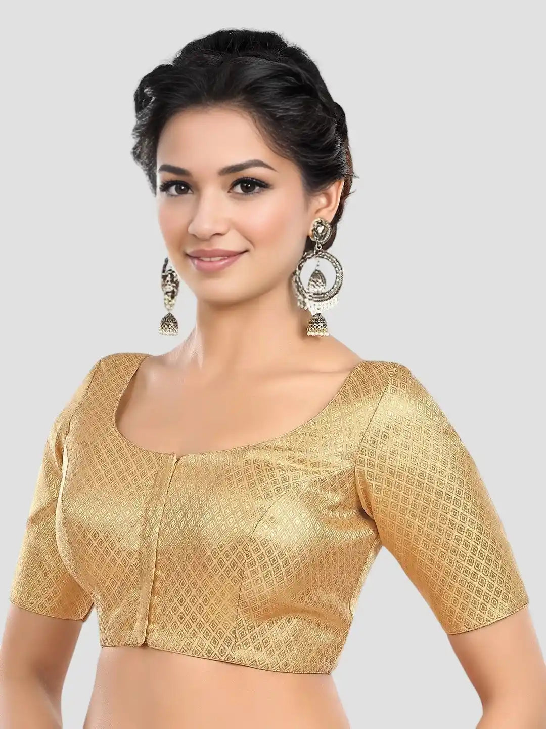 Golden Rhombus Print Blouse