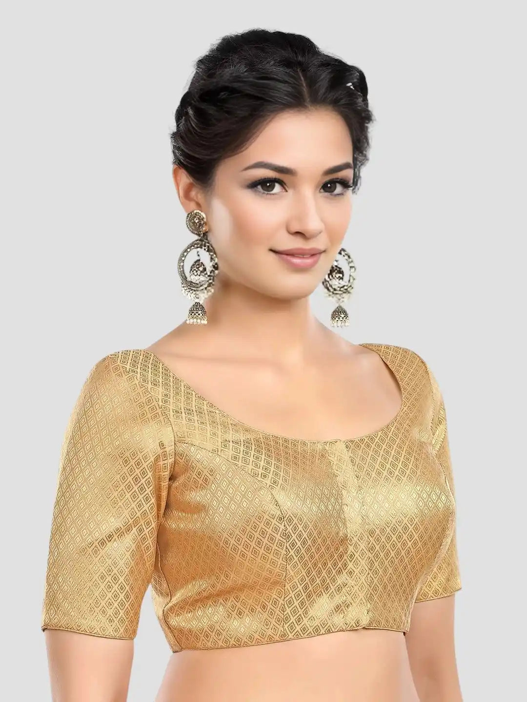 Golden Rhombus Print Blouse