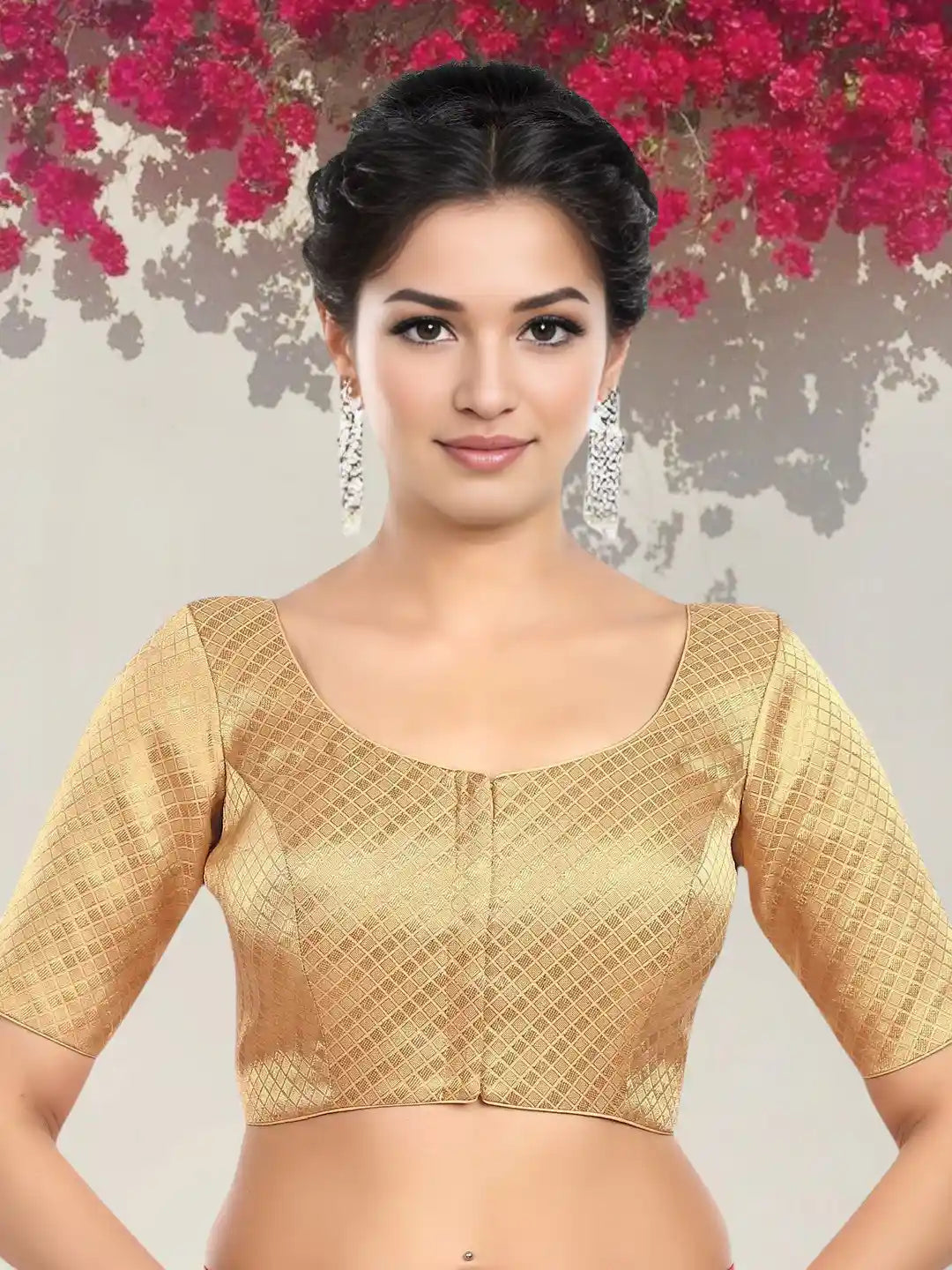 Golden Square Print Blouse