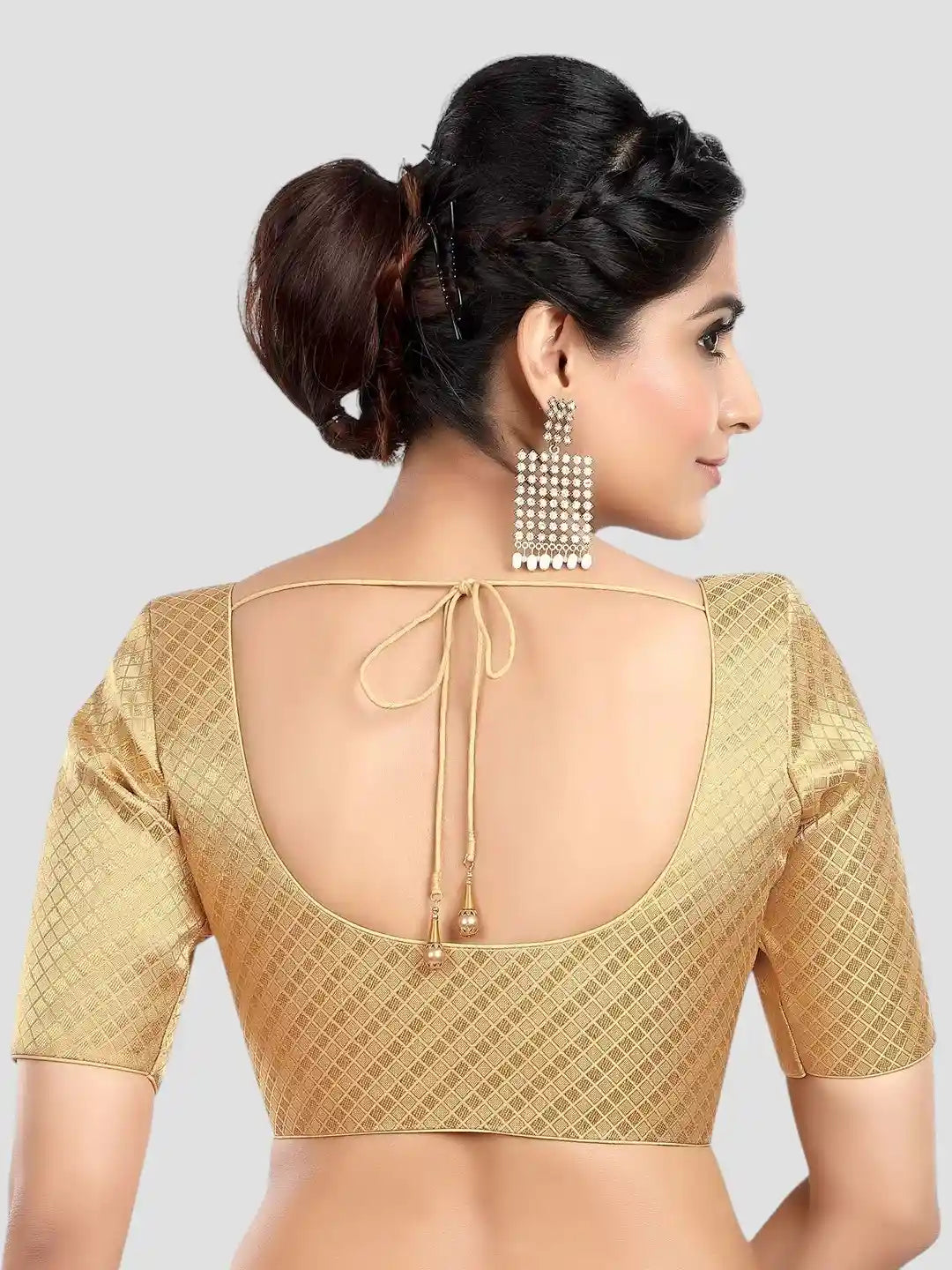 Golden Square Print Blouse