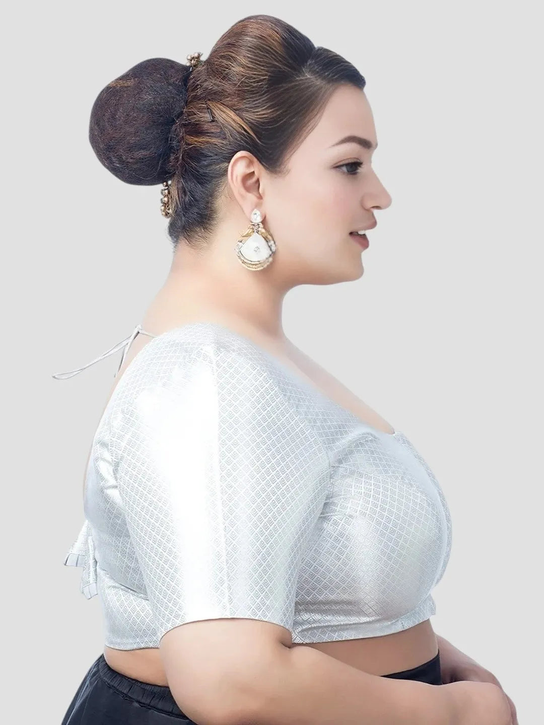 Silver Rhombus Print Blouse