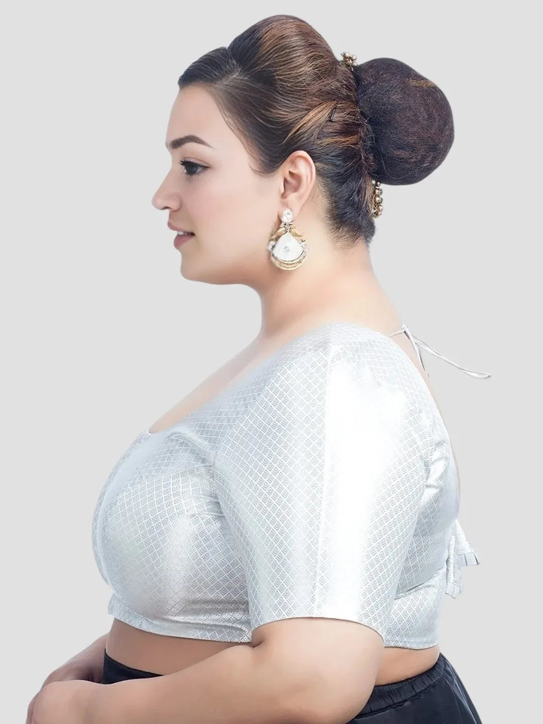 Silver Rhombus Print Blouse