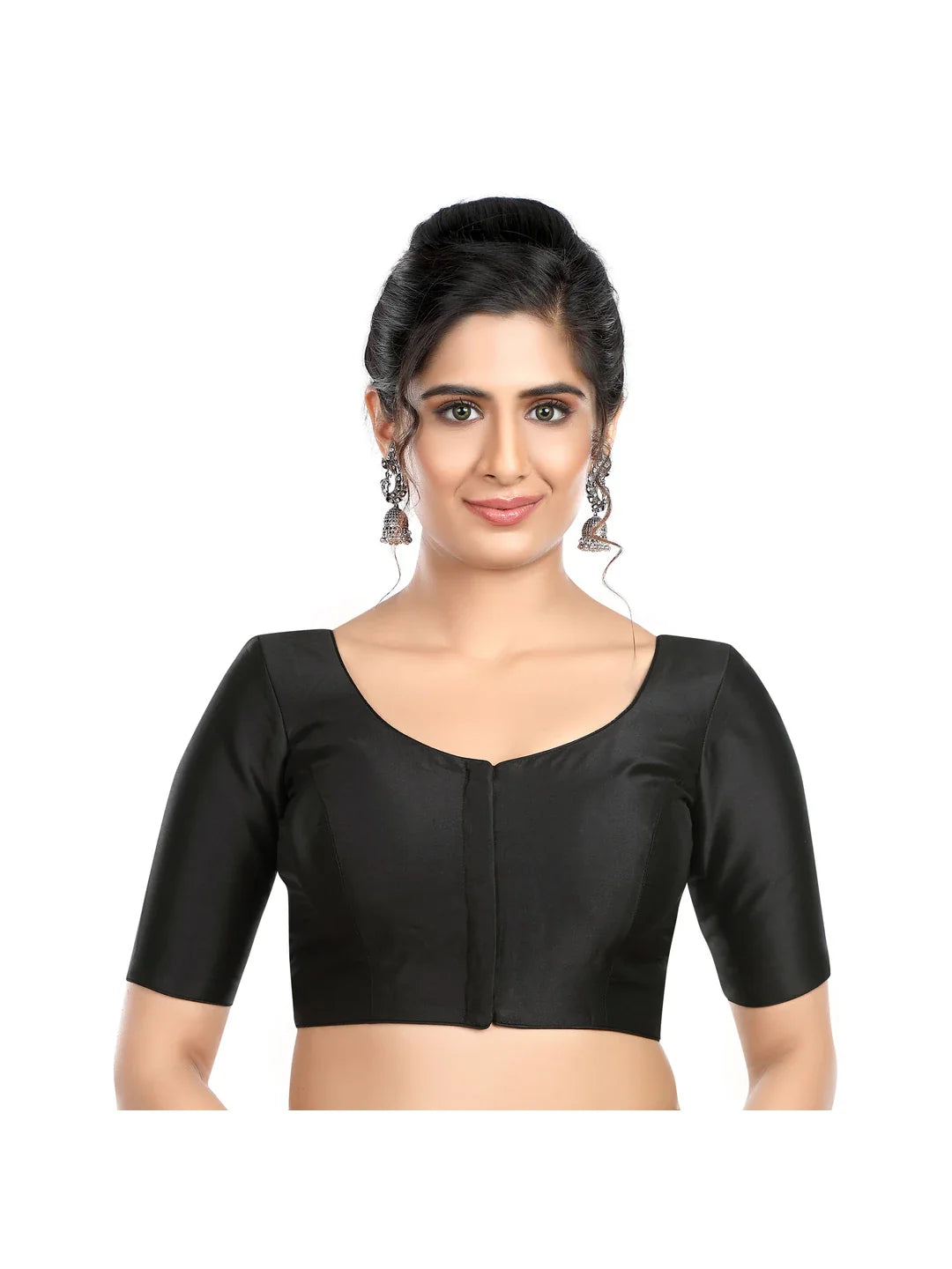 Plain Black Silk Blouse