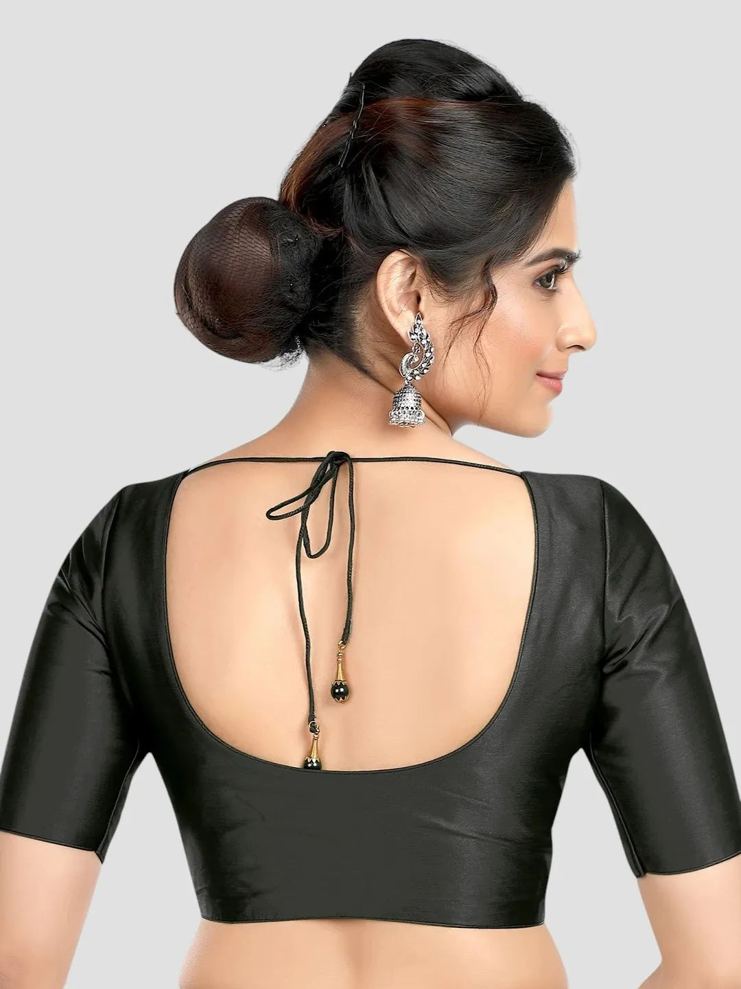 Plain Black Silk Blouse