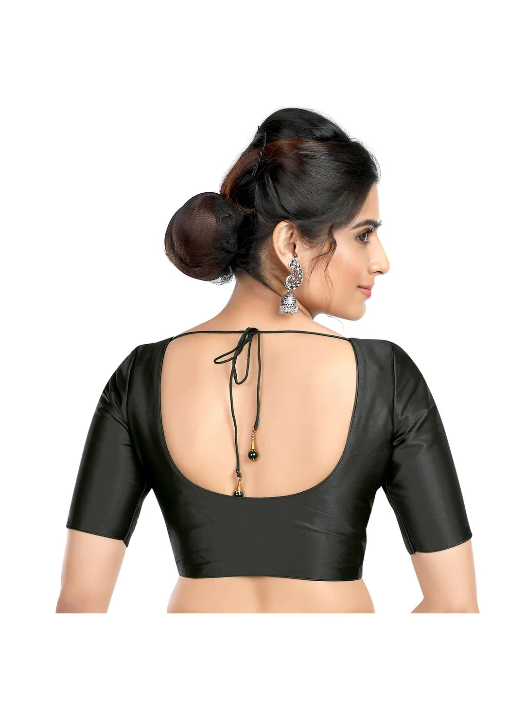 Plain Black Silk Blouse