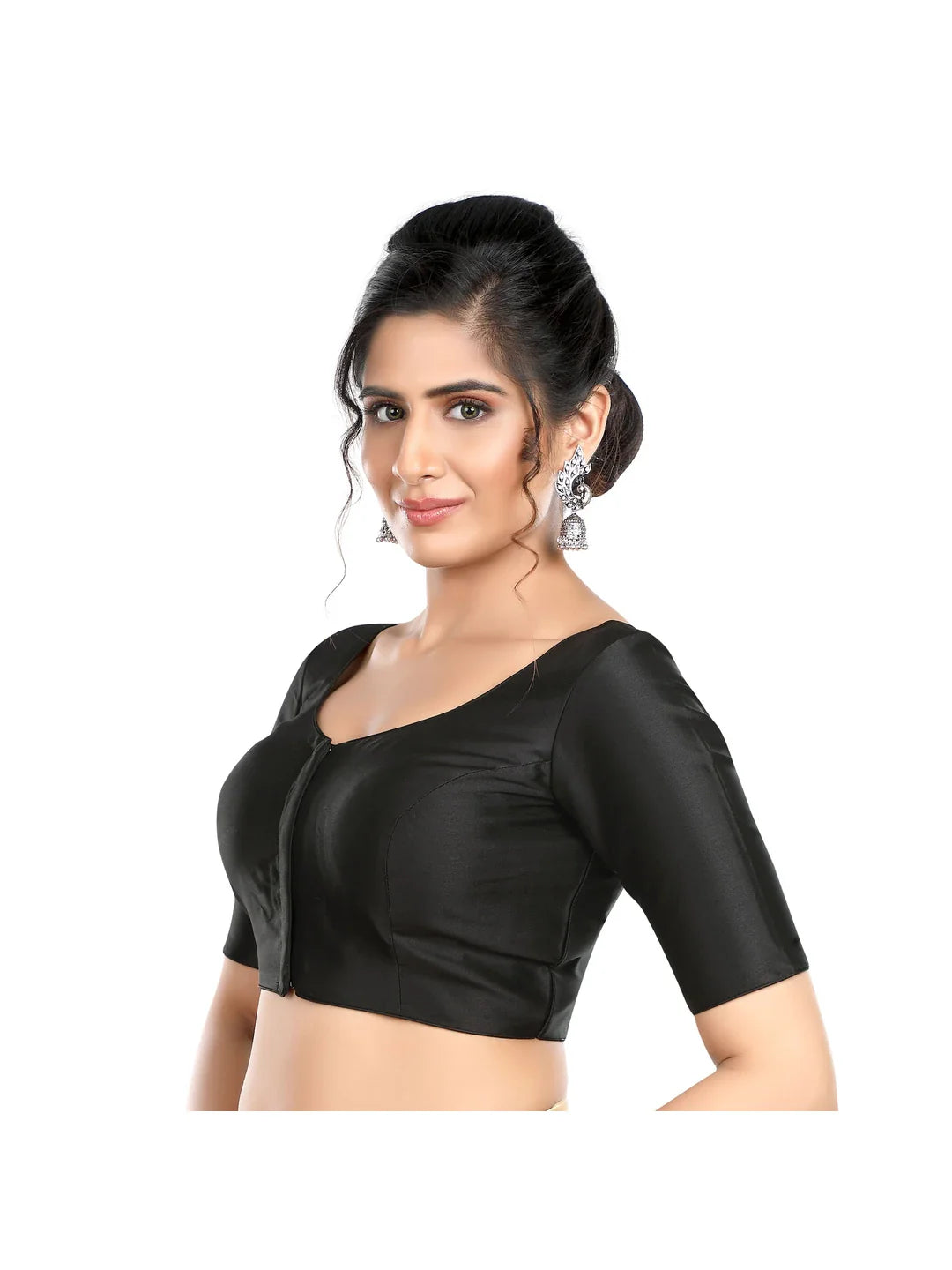 Plain Black Silk Blouse