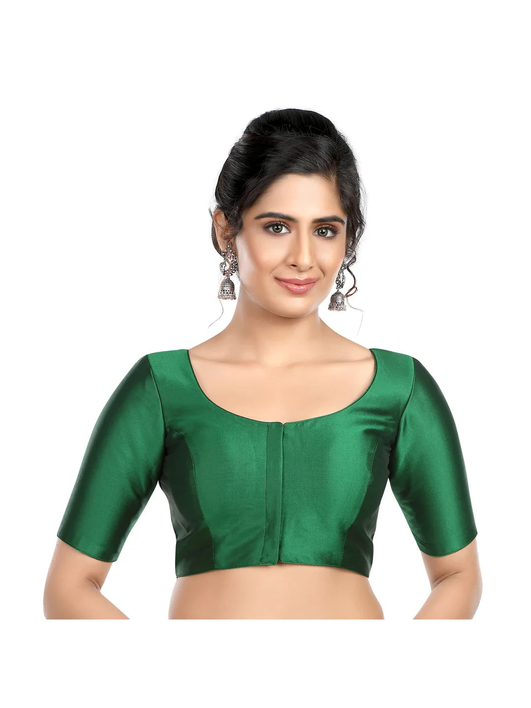 Plain Green Silk Blouse