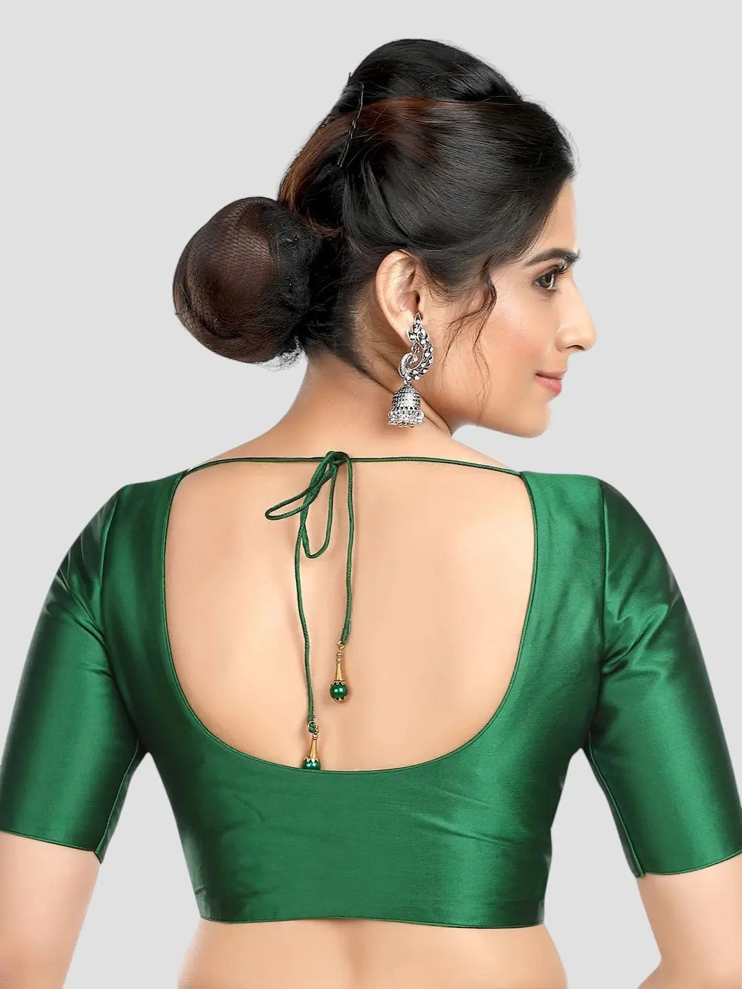 Plain Green Silk Blouse