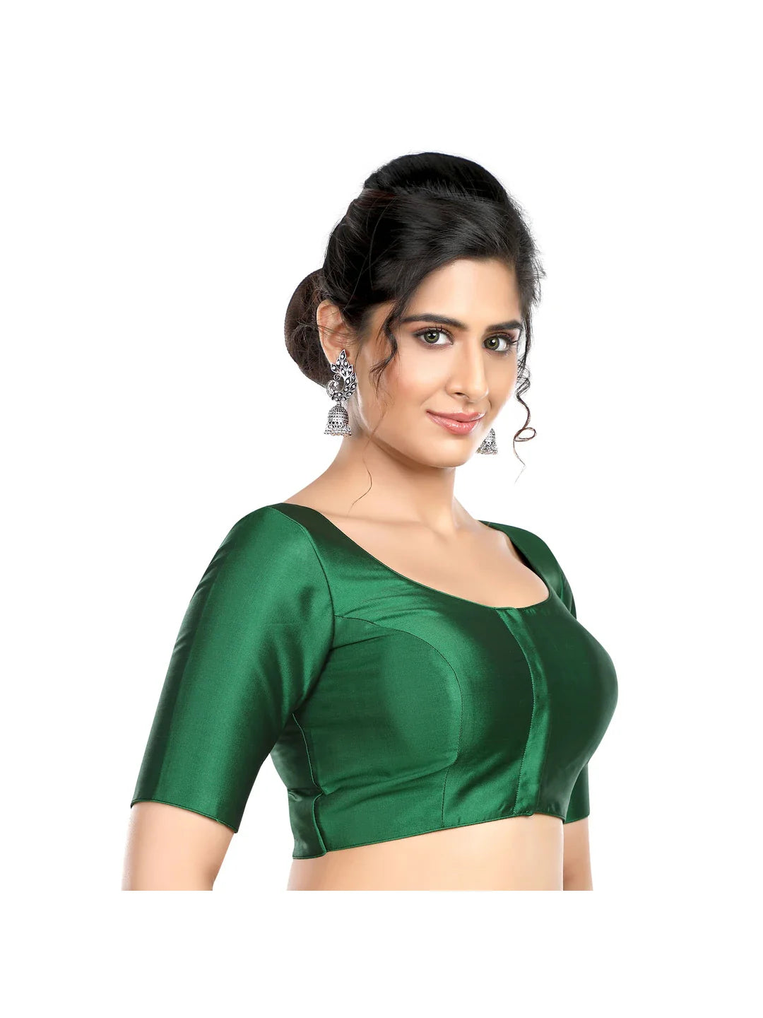 Plain Green Silk Blouse