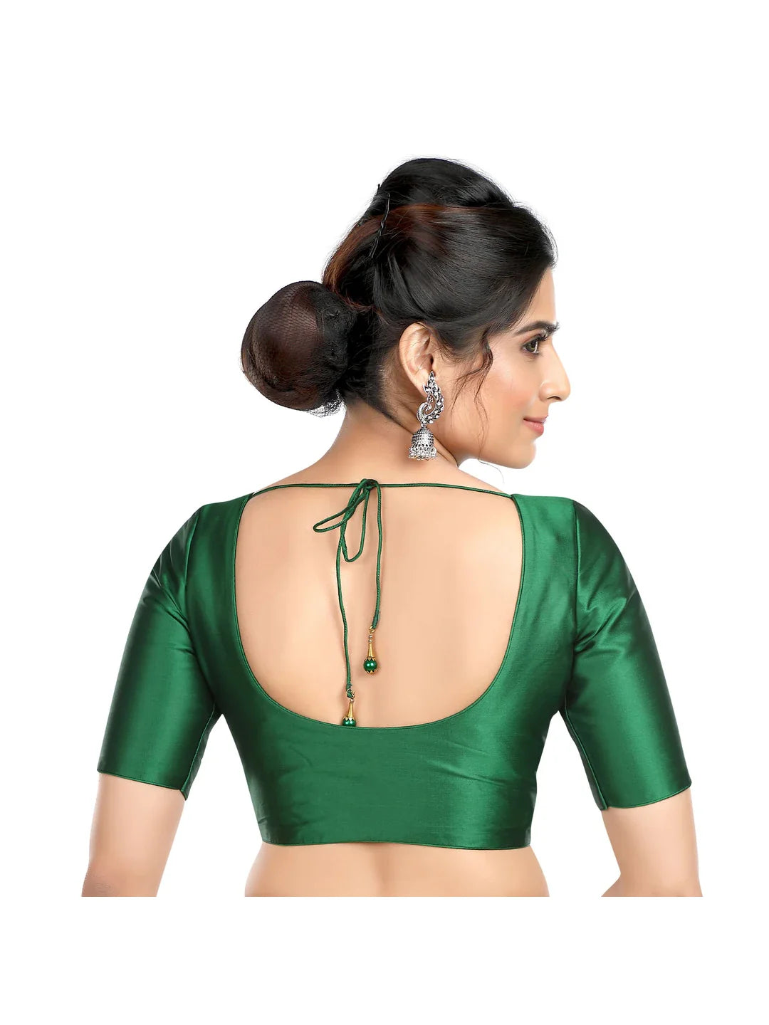 Plain Green Silk Blouse