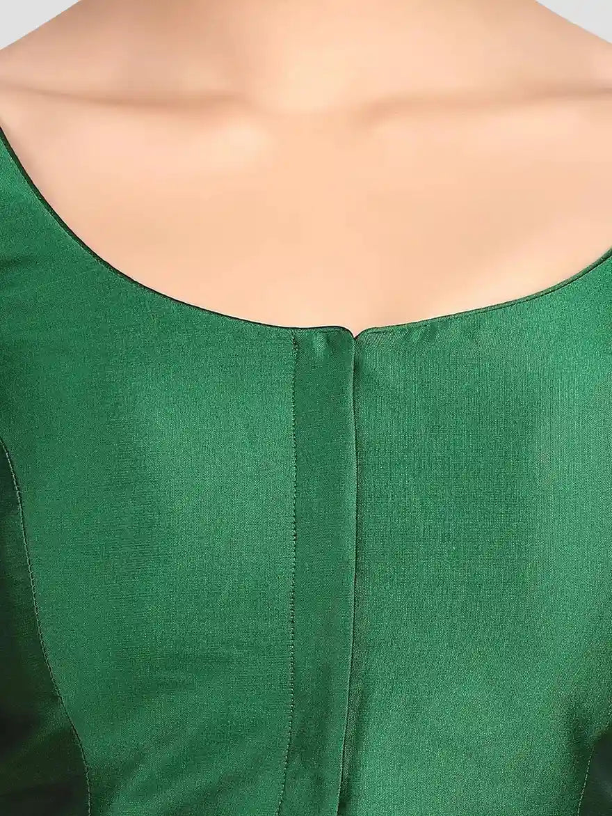 Plain Green Silk Blouse