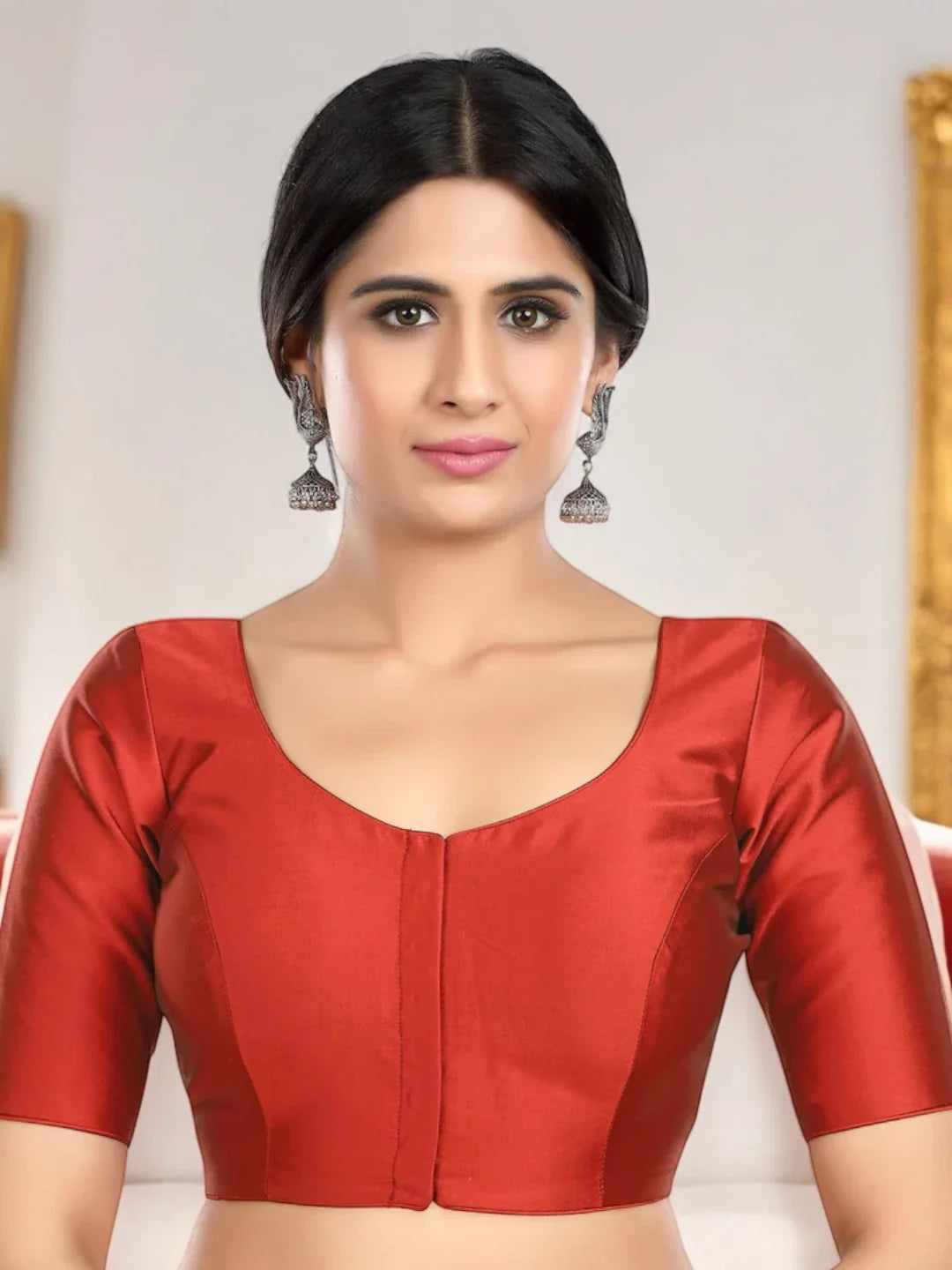 Plain Maroon Silk Blouse