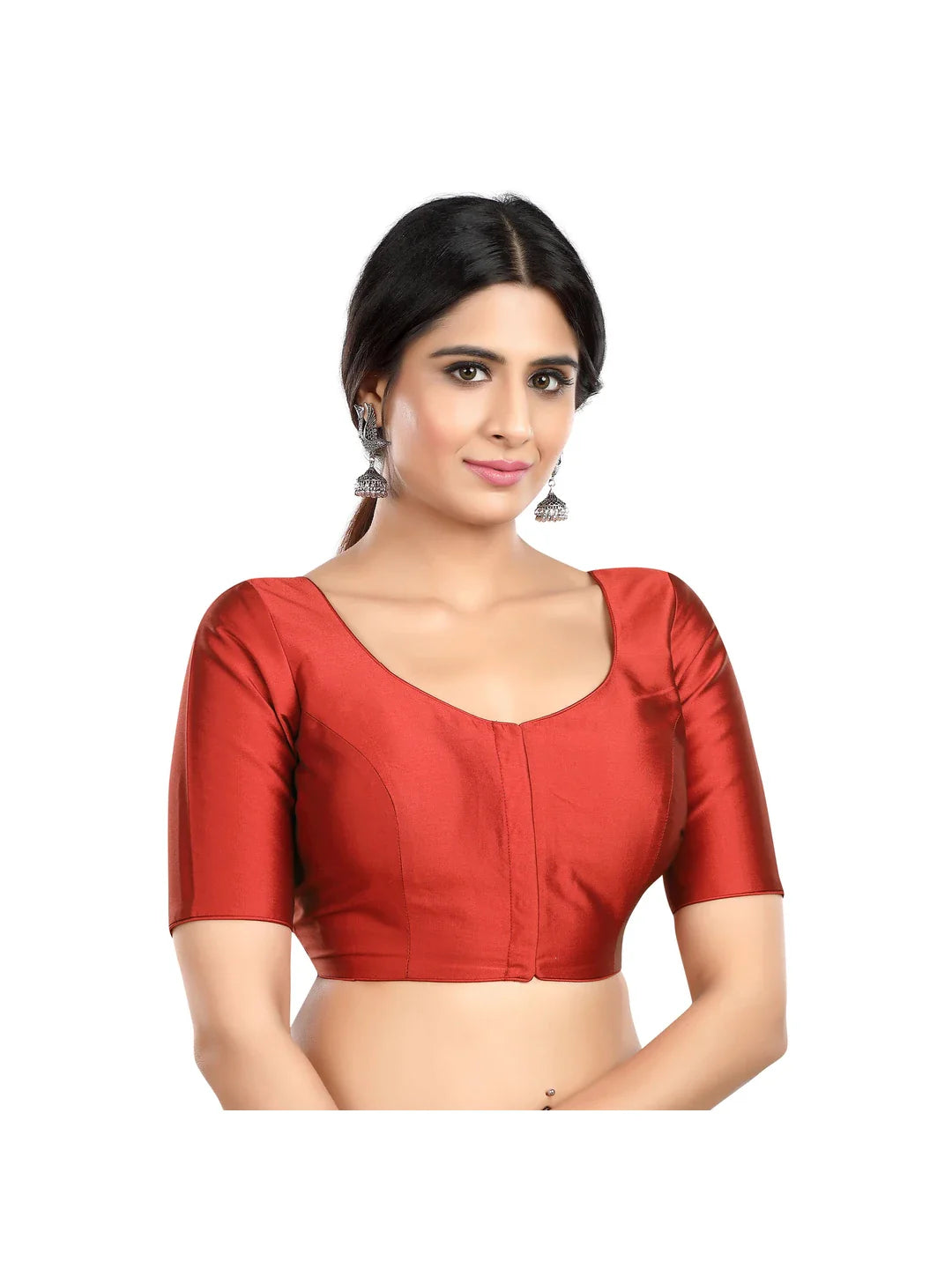 Plain Maroon Silk Blouse