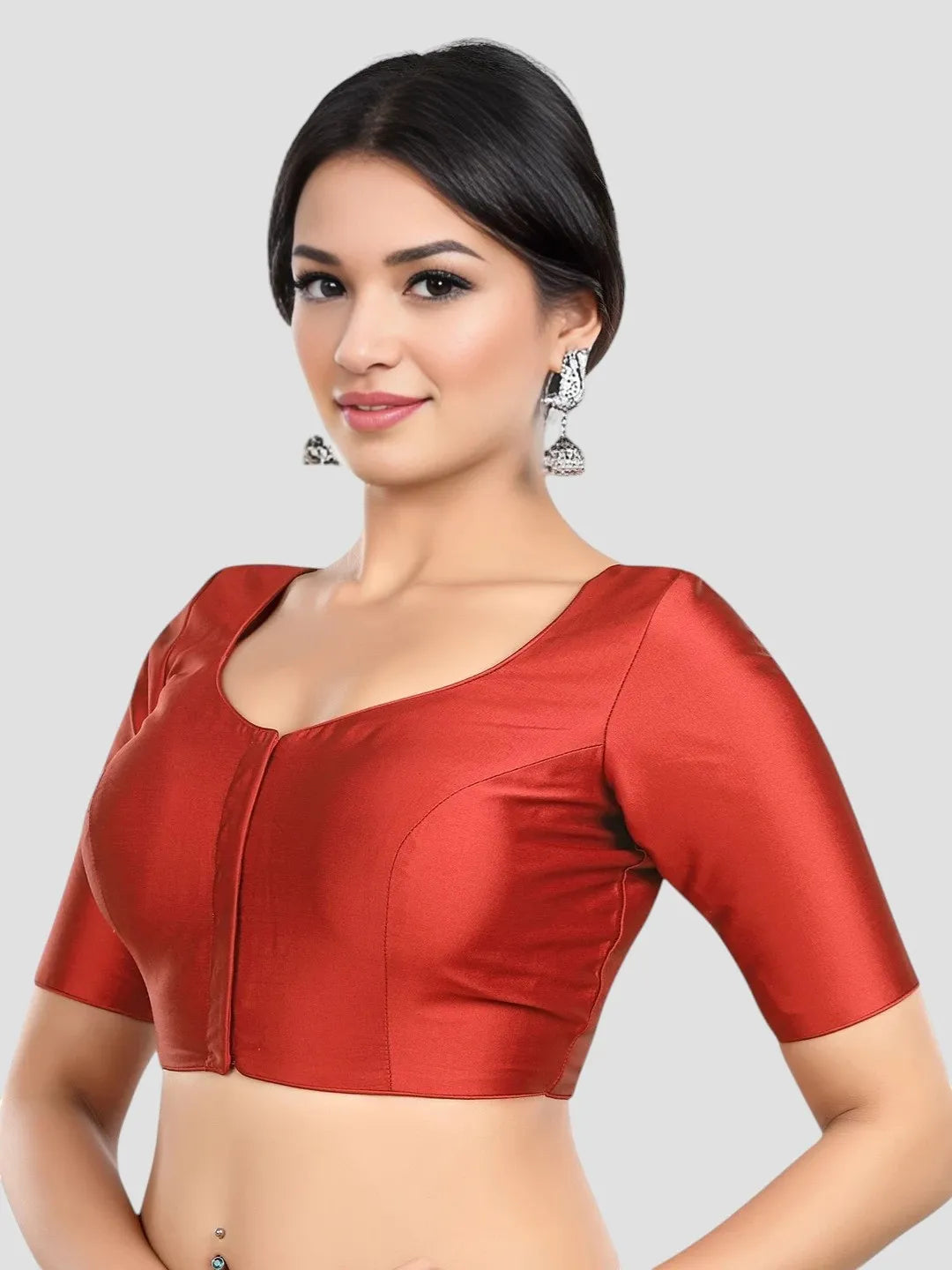 Plain Maroon Silk Blouse