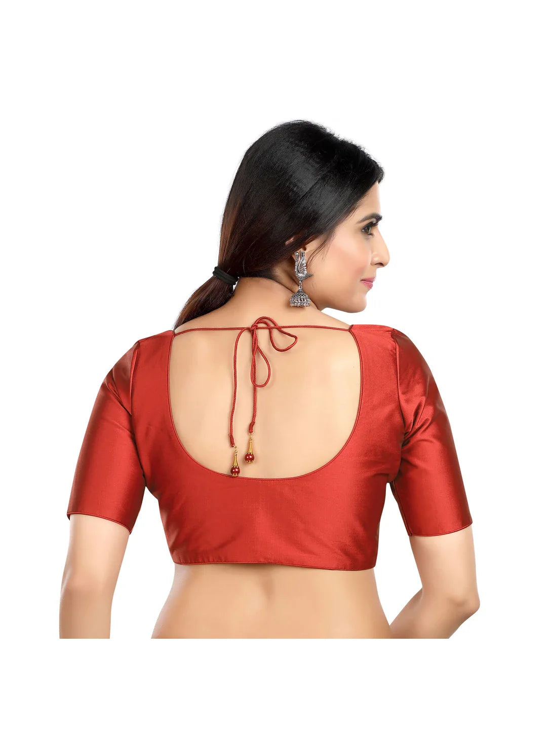 Plain Maroon Silk Blouse