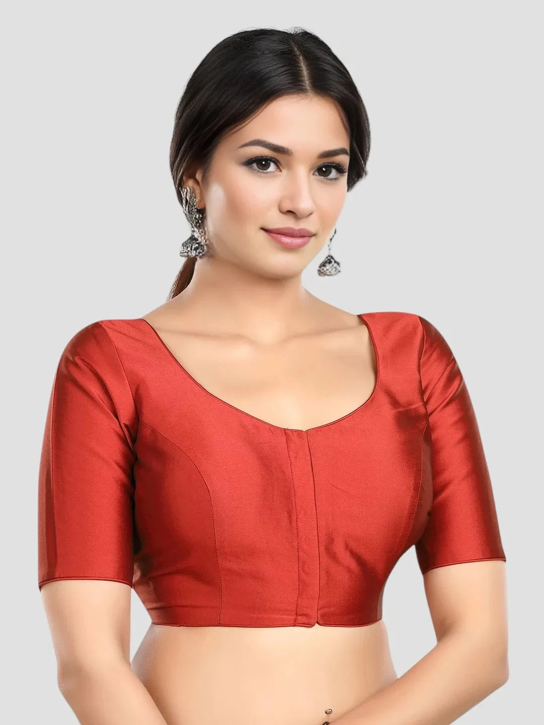 Plain Maroon Silk Blouse