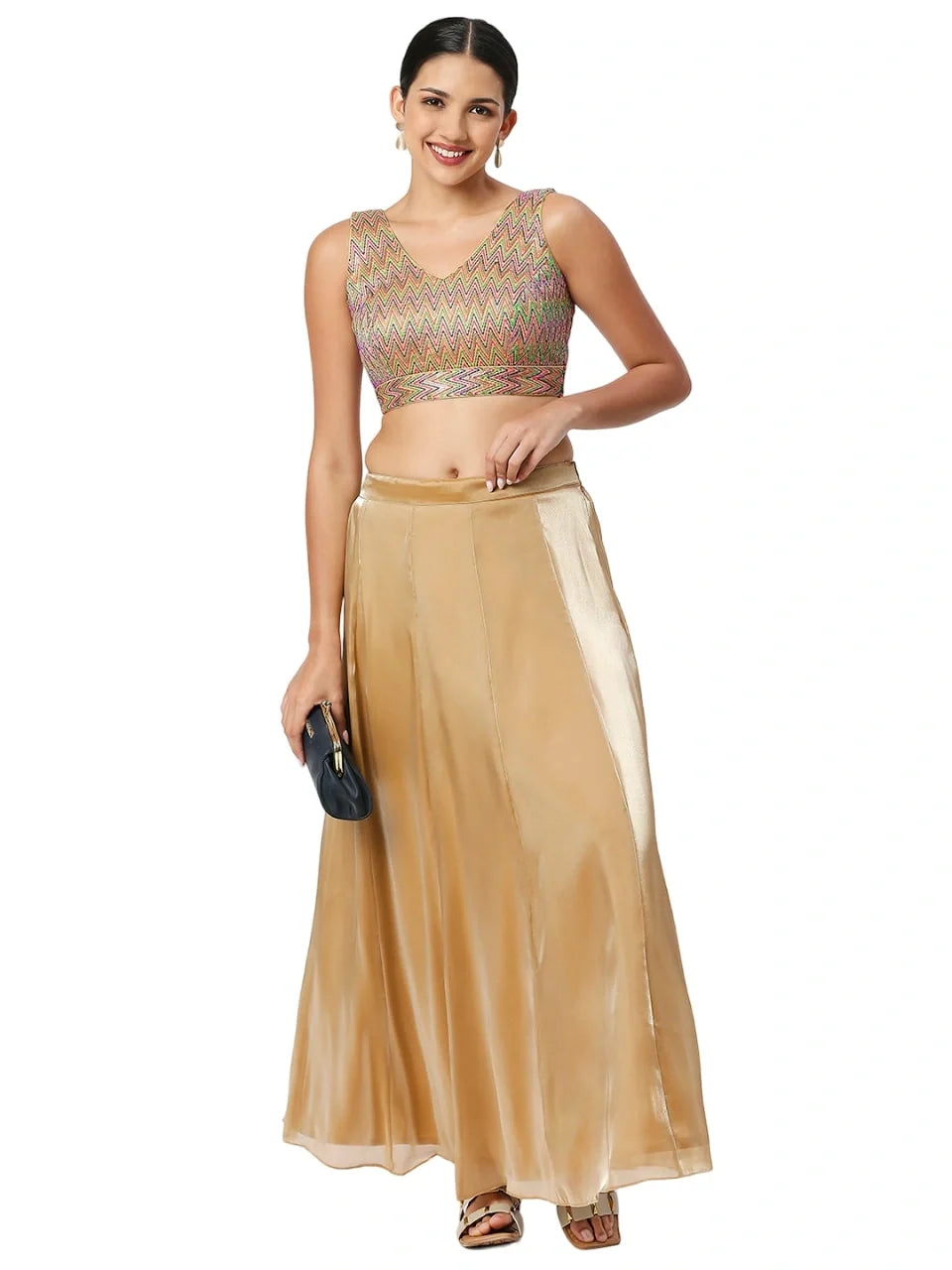 Vibrant Threadwork Zigzag Blouse