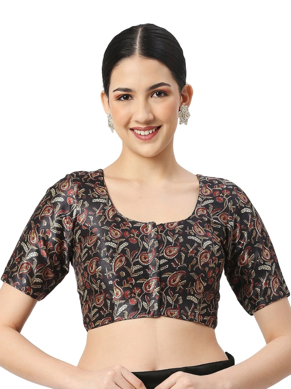 Black Paisley Print Blouse