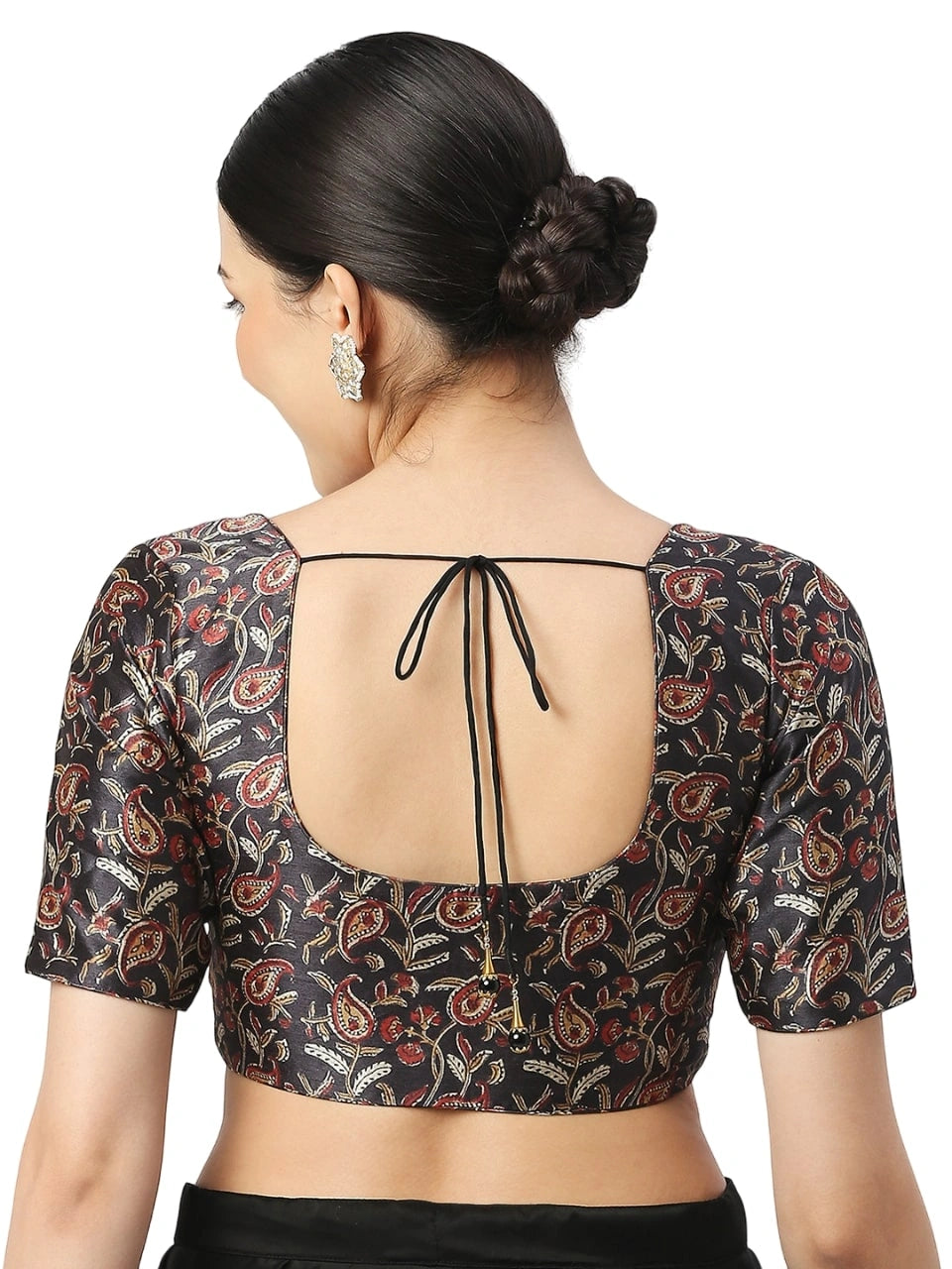 Black Paisley Print Blouse