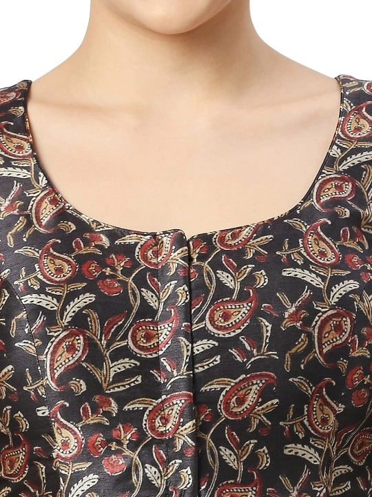 Black Paisley Print Blouse