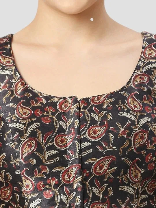 Black Paisley Print Blouse