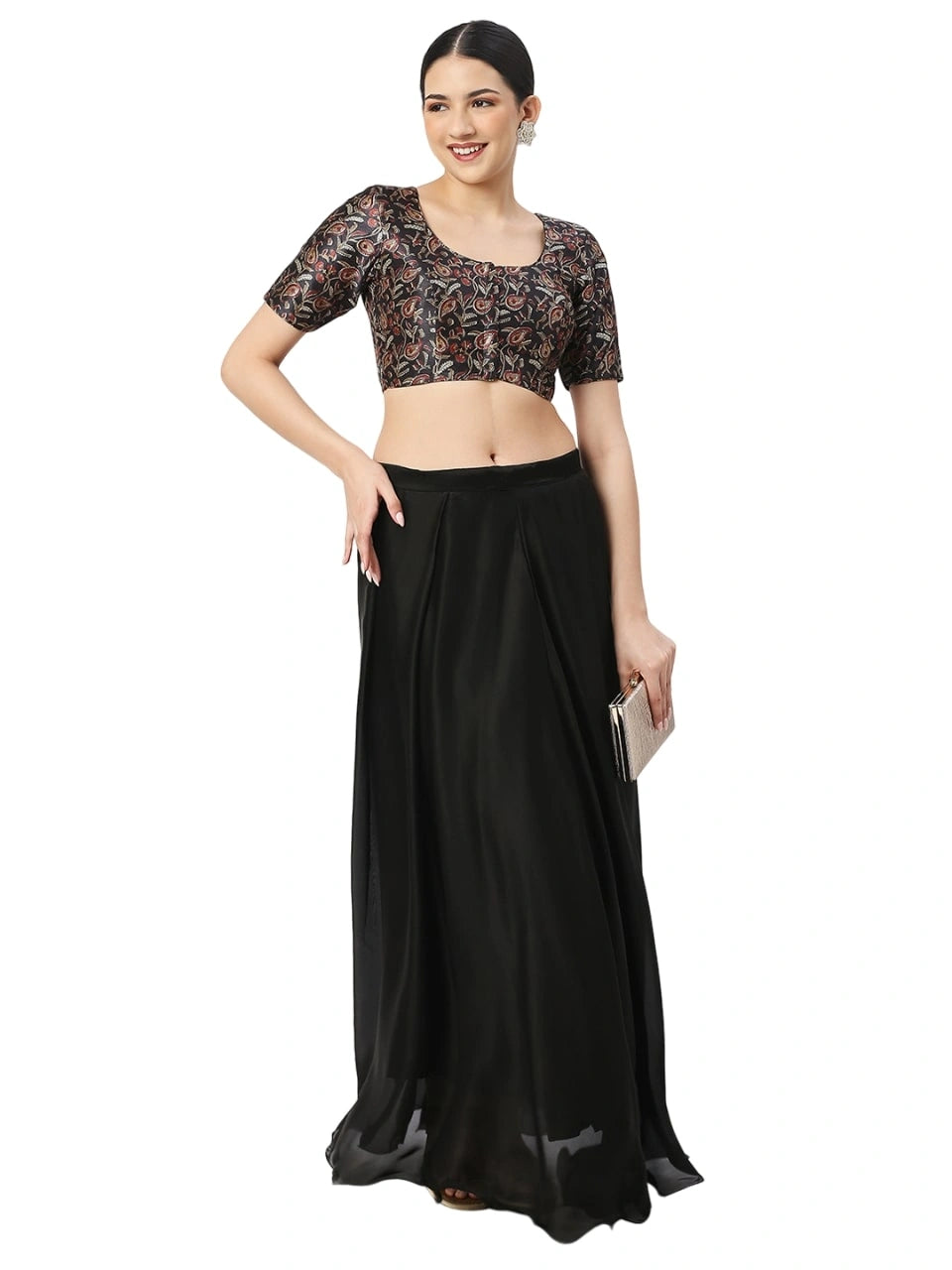 Black Paisley Print Blouse