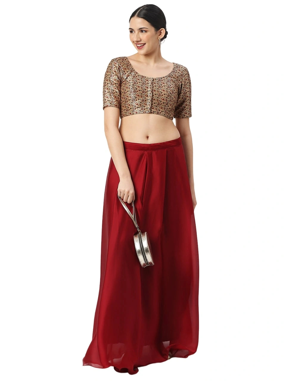 Creamy Elegance in Red Paisley