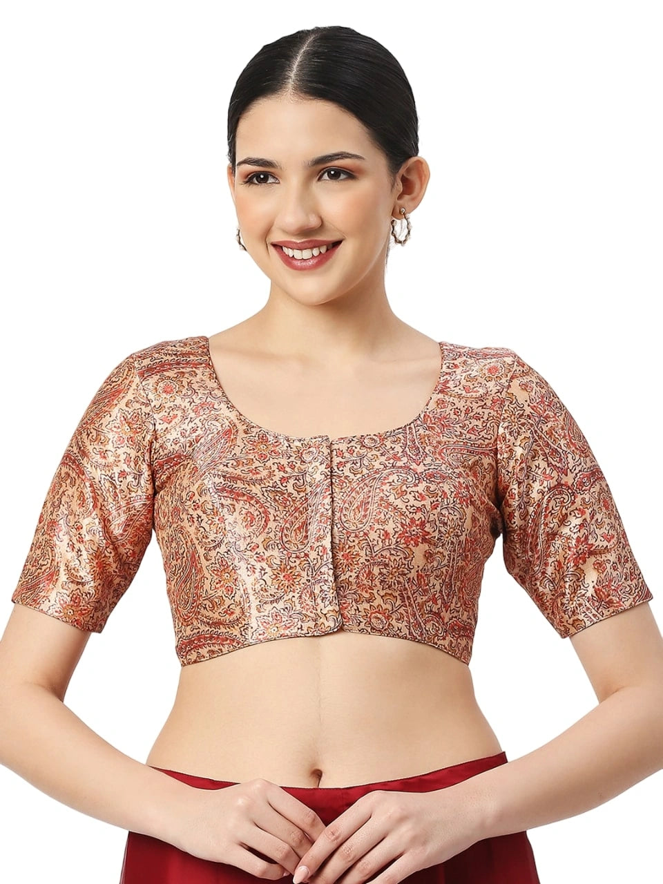 Red Paisley Print Blouse