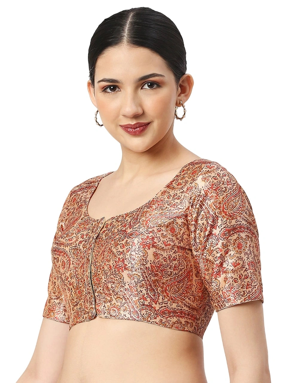 Red Paisley Print Blouse