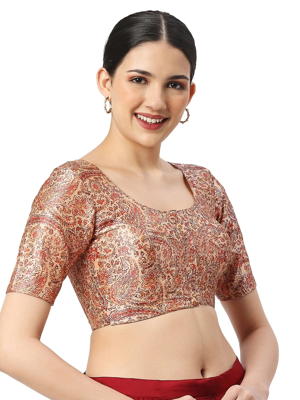 Red Paisley Print Blouse