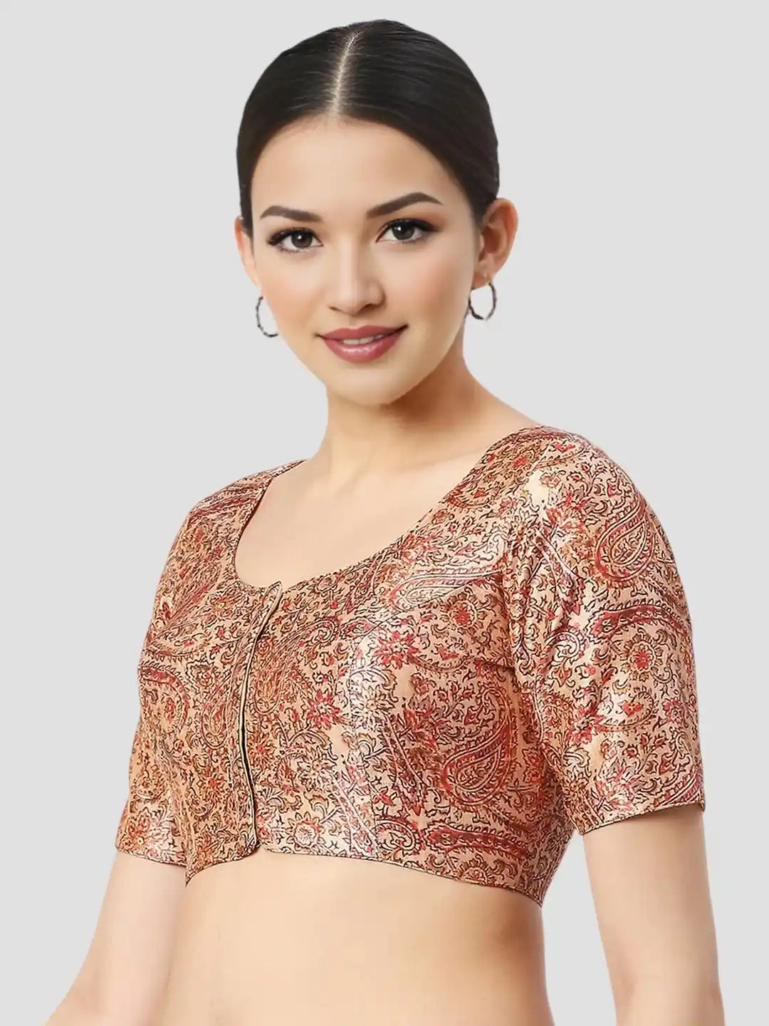 Red Paisley Print Blouse
