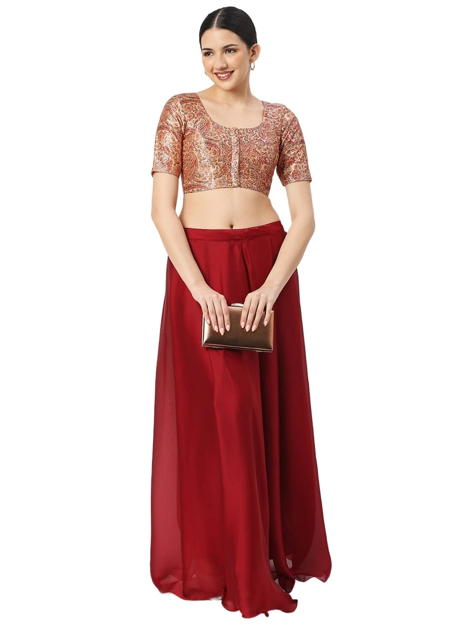 Red Paisley Print Blouse