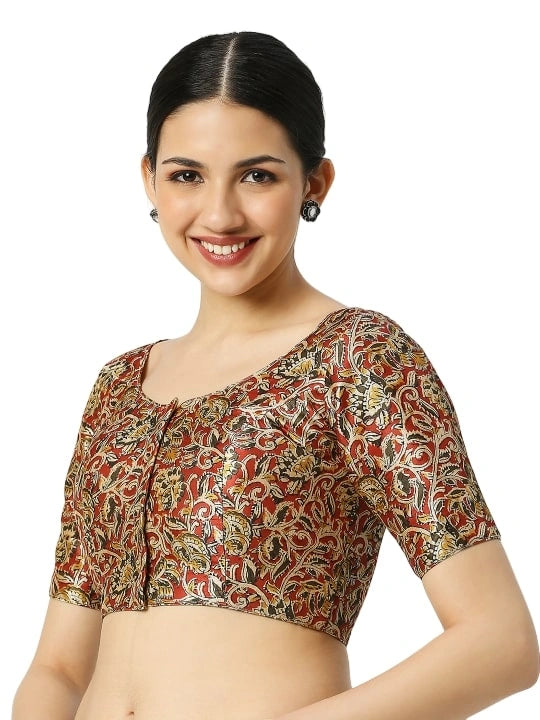 Maroon Printed Blouse