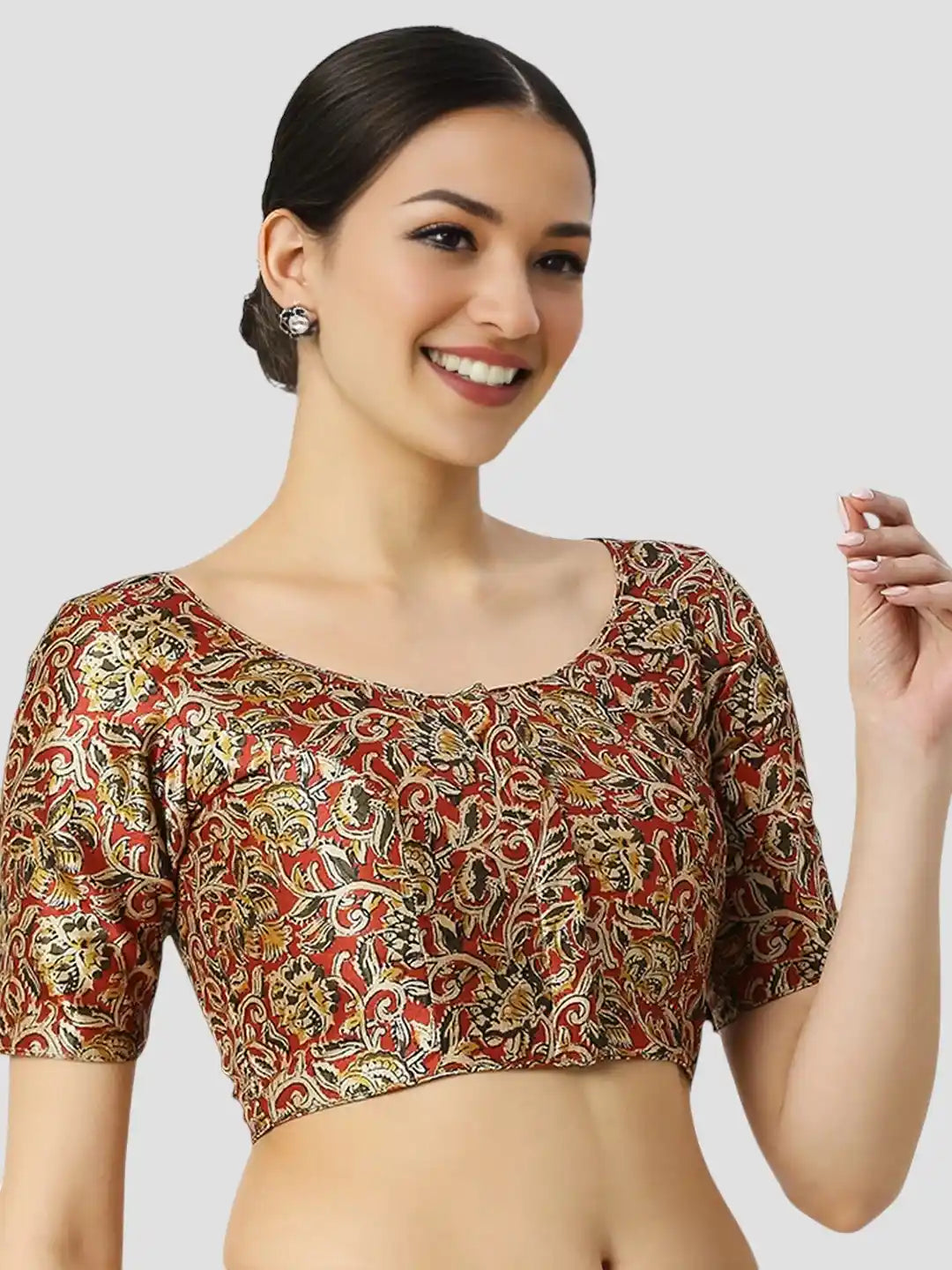 Maroon Printed Blouse