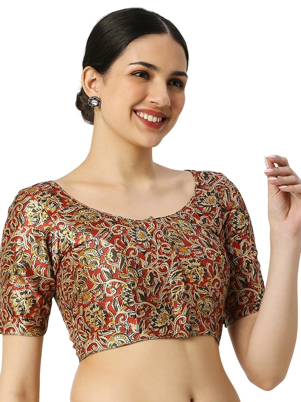 Maroon Printed Blouse