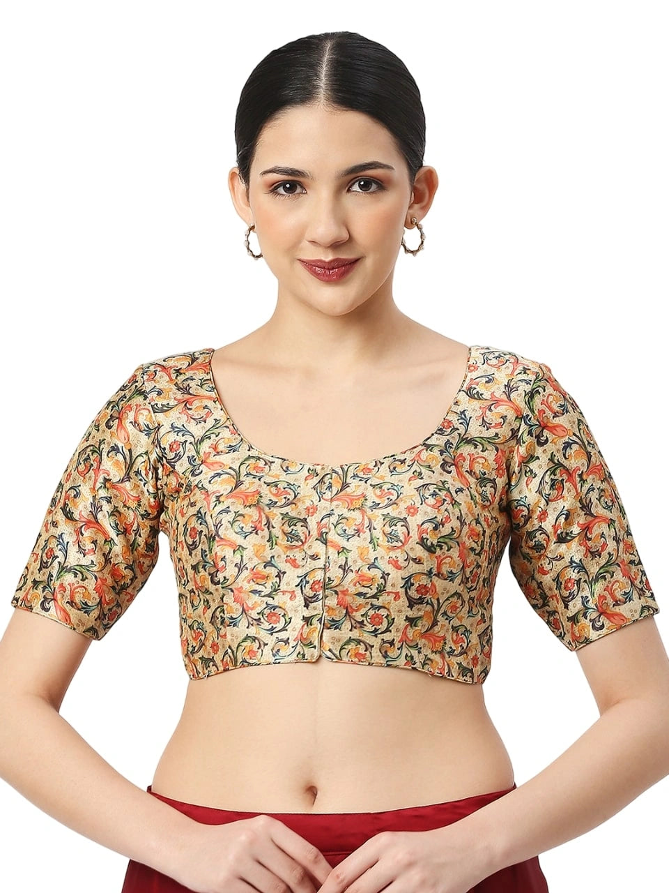 Creamy Multicolor Printed Blouse