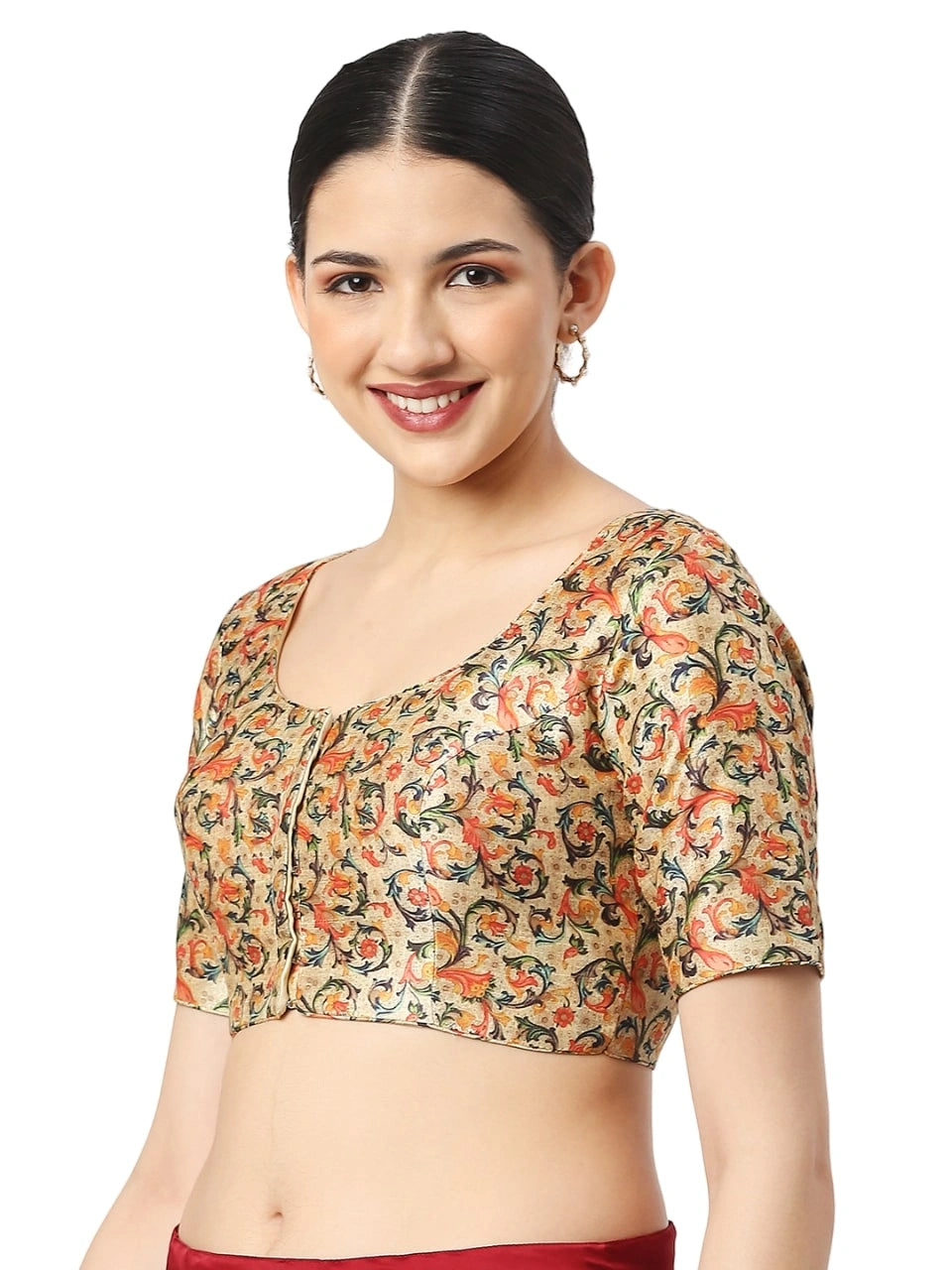 Creamy Multicolor Printed Blouse