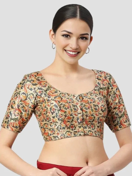 Creamy Multicolor Printed Blouse