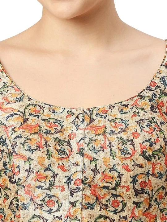 Creamy Multicolor Printed Blouse