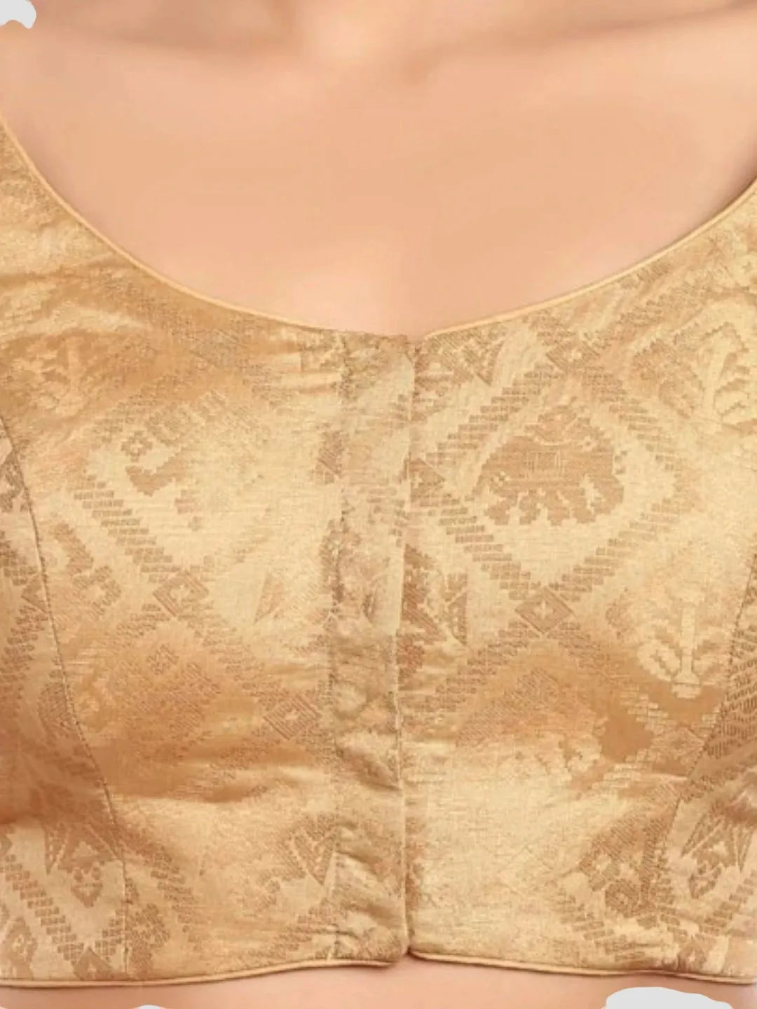 Gold Printed Brocade Blouse