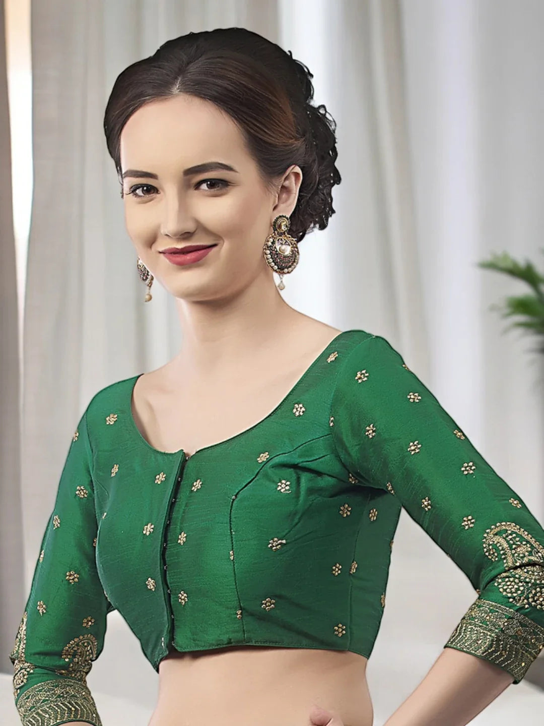 The Embroidered Green Blouse